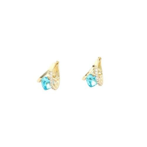 Blue Heart Huggie Earrings — Dawn Light Collection
