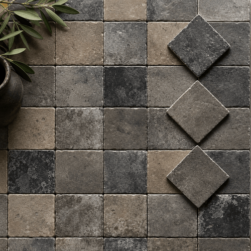 Charcoal Aged Stone Tile | Heritage Square Collection