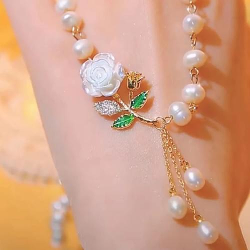 Camellia Pearl Necklace — Dawn Light Collection