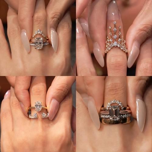 Square Pavé Stacking Ring