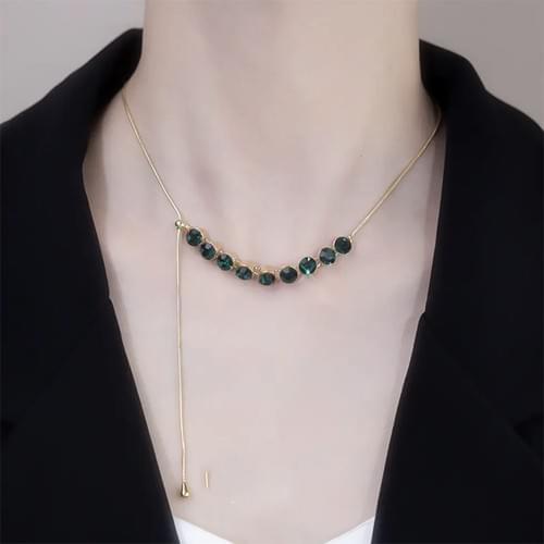 Adjustable Green Crystal Necklace