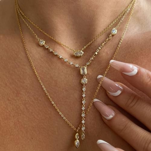Oval Zirconia Pendant Necklace