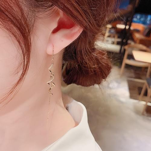 Zircon Spiral Tassel Ear Wire Earrings