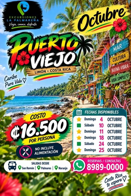 Tour Caribe Limon - PUERTO VIEJO DE TALAMANCA