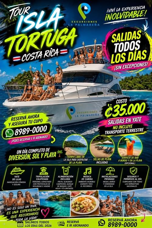 Tour Isla Tortuga en Yate Costa Rica