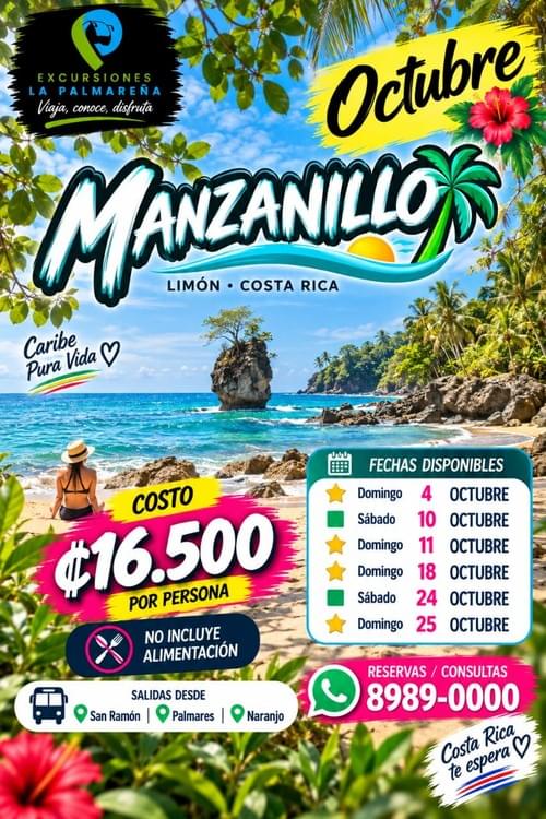 Tour a Caribe - Limon Manzanillo – Caribe Sur, Limón