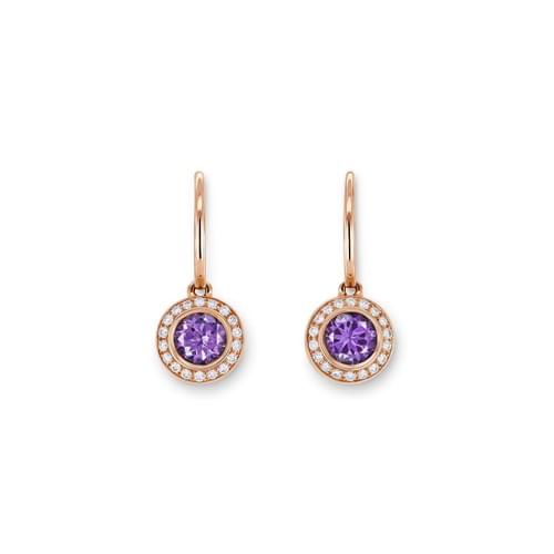 Earrings with amethyst