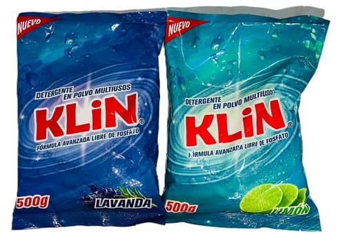 1 SACO DETERGENTE KLIN -30 bolsas. Detergente en polvo multiusos, bolsa de 500g.