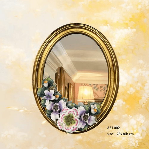 Beautiful Handmade Capodimonte Style Porcelain Flower Bouquet in Oval Frame Wall