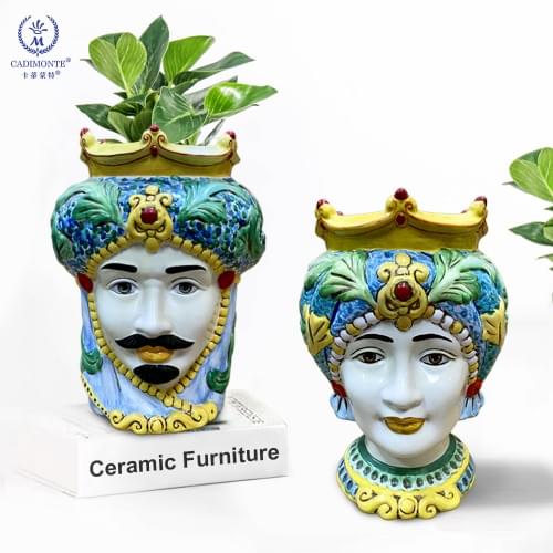 Sicilain Head Vase 1