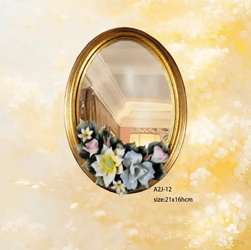 Beautiful Handmade Capodimonte Style Porcelain Flower Bouquet in Oval Frame Wall