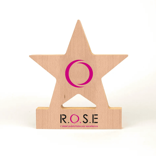 Trophée en bois étoile - Éco-responsable, Made in France
