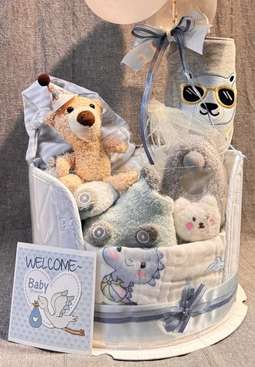 彌月禮-尿布塔-水藍小熊10“ /VIP價2380*無點數