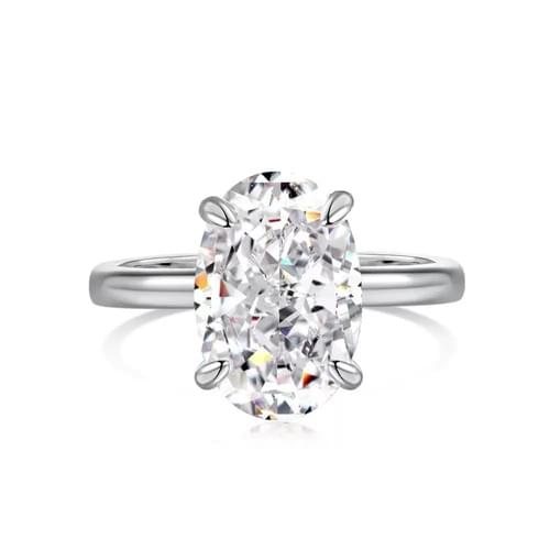 B2B S925 Silver Oval Ice Flower Cut Colored Zirconia Birthstone Minimalist Jewelry for Women