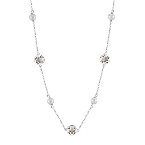 Wholesale Gentle Pearl Necklace in 925 Sterling Silver - Vintage Chic Luxury Jewelry