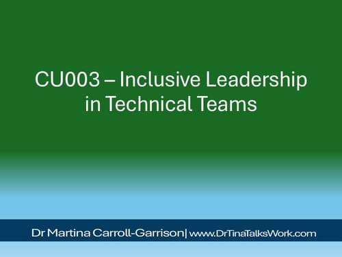 CU003 – Inclusive Leadership in Technical Teams
