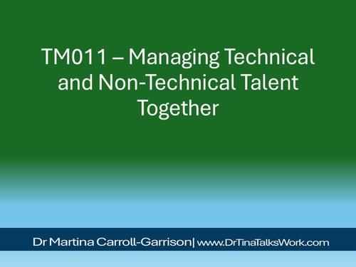 TM011 – Managing Technical and Non-Technical Talent Together