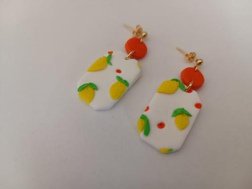 Citrons rectangles ~ Boucles d'oreilles