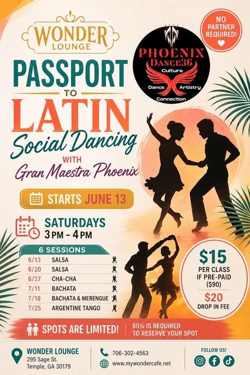 PASSPORT TO LATIN SOCIAL DANCING (Starts 06-13-26 till 07-25-26) 1