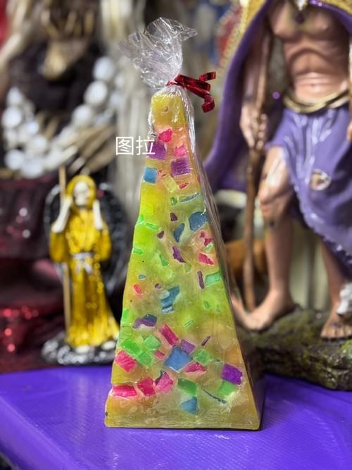 (实拍有货)三角形七彩蜡烛-- 无主题直接写心愿