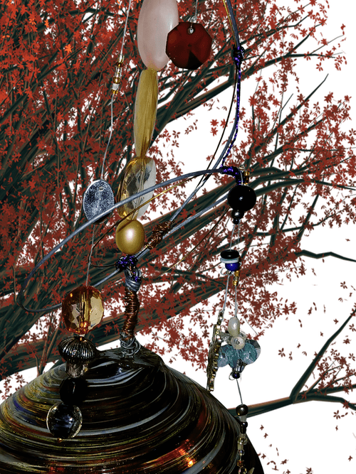 Hanging Spiral Rain Chain with Glass Globe