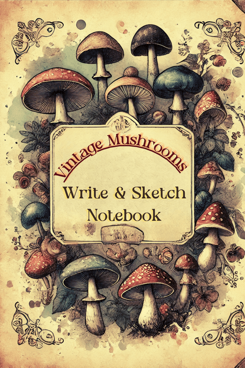 Amazon Paperback Version--Vintage Mushrooms: Writing & Sketch Notebook