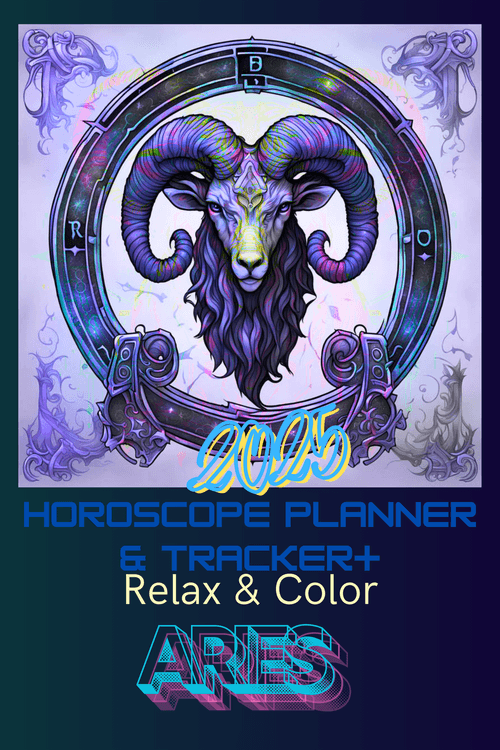 Digital - Horoscope Planner & Tracker+ Relax & Color 2025, Aries