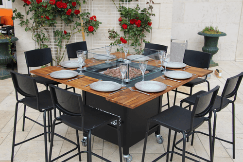 Table Brasero à Gaz 125 x 125 cm – Mobilier Chauffant plus de 6° en extérieur