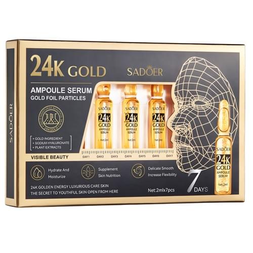 Fiola SADOER 24K pentru ingrijire a pielii 7x2ml