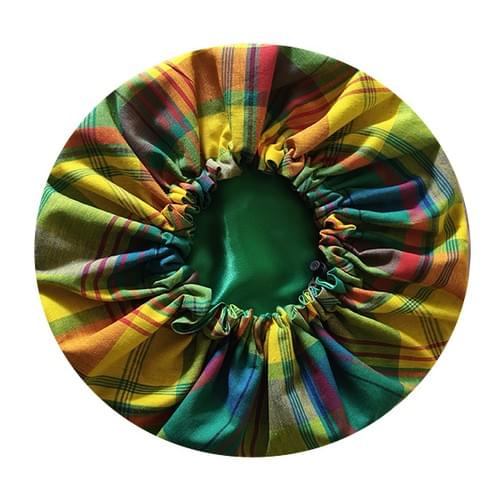 Bonnet de nuit madras en satiné vert réglable