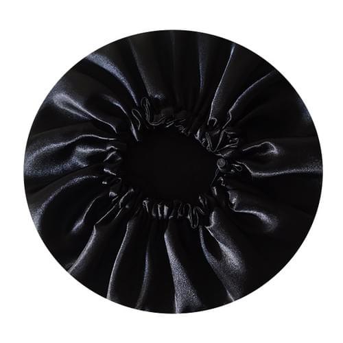 Bonnet de nuit satin noir réglable