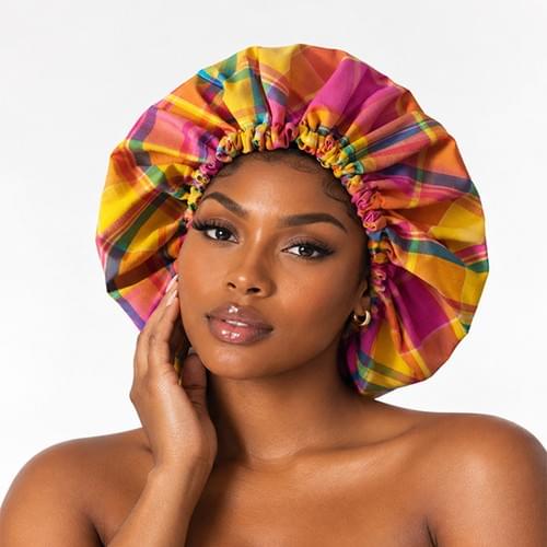 Bonnet de nuit madras jaune