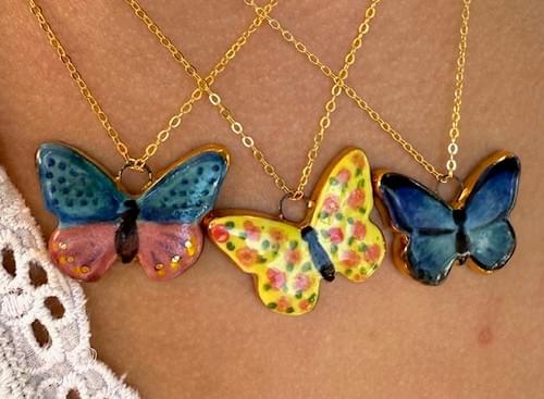 Rose Butterfly Pendant P-051