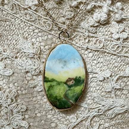 Oval Landscape Pendant P-002