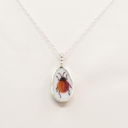 Red Beetle Silver Pendant SP--008