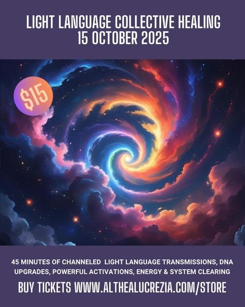 * October EVENT TICKET * Light Language Collective Healing 15 October