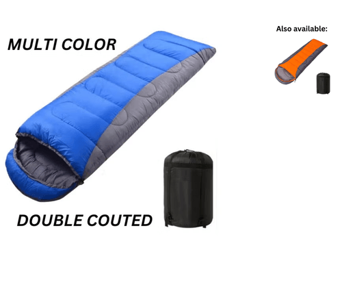 Lightweight Waterproof Warm Adult Camping Sleeping Bag with Compression Bag- Blue