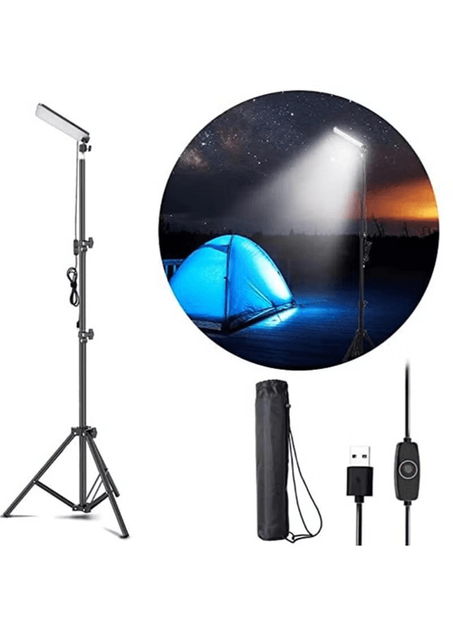Portable LED Camping & Fishing Light with Telescopic Stand – USB Powered