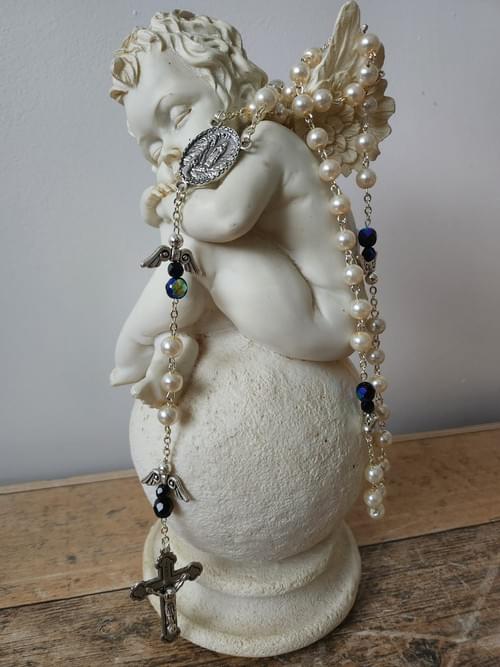 CHAPELET Lourdes perles & ailes