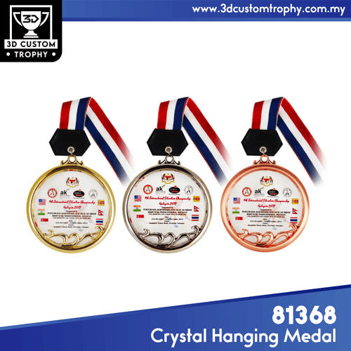 81368 Crystal Hanging Medal (GOLD, SILVER, BRONZE)