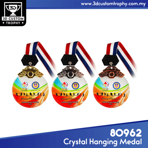 80962 Crystal Hanging Medal (GOLD, SILVER, BRONZE)