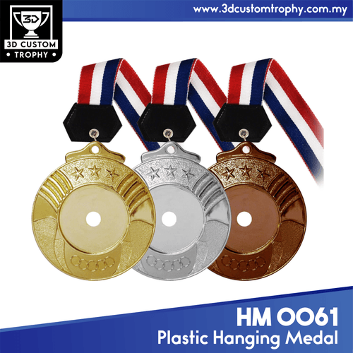 HM0061 Plastic Hanging Medal (GOLD, SILVER, BRONZE)