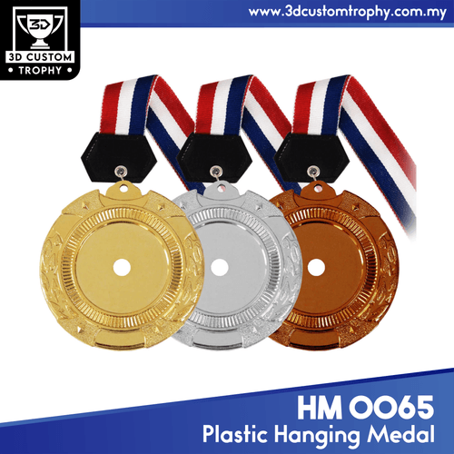 HM0065 Plastic Hanging Medal (GOLD, SILVER, BRONZE)
