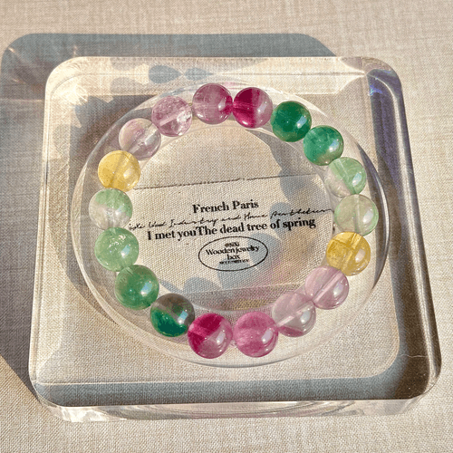 Multi-Coloured Fluorite Beaded Bracelet
