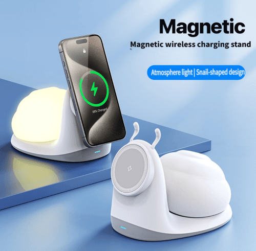 Creative Desktop Magnetic Wireless Charger Suitable for Patting Small Night Lights with snail shaped