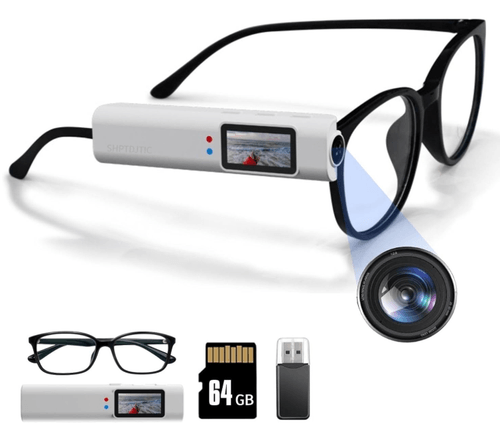 2.7K Ultra-Light Head Mounted Camera Glasses, 21g Glasses with Camera