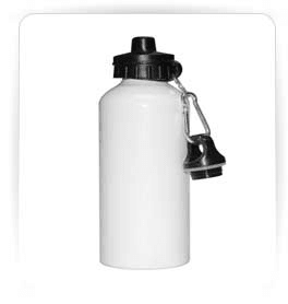 Botella De 600ml Blanca o plata Aluminio Dos Tapas