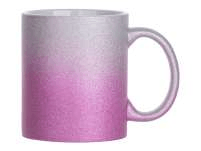 Taza escarchada 11oz con degradado plata-rosa