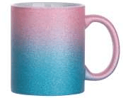 Taza escarchada 11oz con degradado rosa-celeste