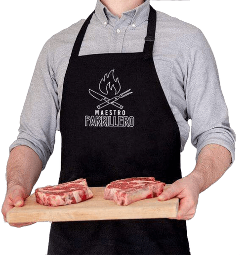 Delantal de hombre parrillero Tropical, 90 cm Ajuste en el cuello